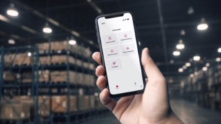 Linde Warehouse Managerin näkymä älypuhelimella