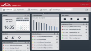 User interface of the fleet management software connect: 