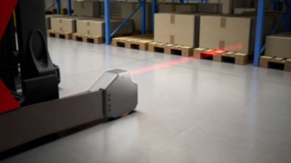 Use of polarized light sensors for distance measuring of the Rack Protection Sensor from Linde Material Handling