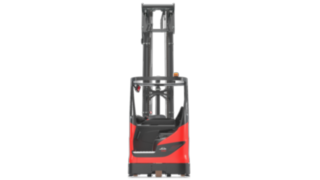 The Linde R20 reach truck with new reach mast. The R20 reach truck from Linde Material Handling with new reach mast.