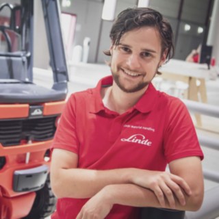 Fabian Zimmermann, turvallisuusratkaisujen tuotepäällikkö, Linde Material Handling